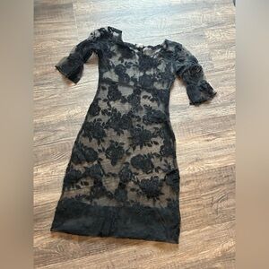 Tripp NYC Black Peek A Boo Floral Lace Dress Goth Small Punk Emo